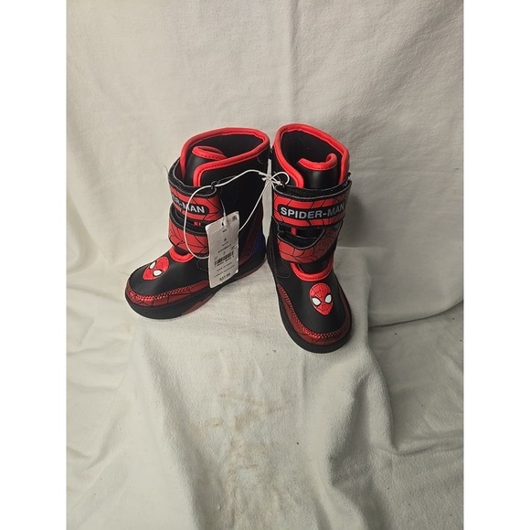 Marvel Other - SPIDER-MAN Waterproof Insulated Snow Boots w/Lights NWT Toddler's Size 8